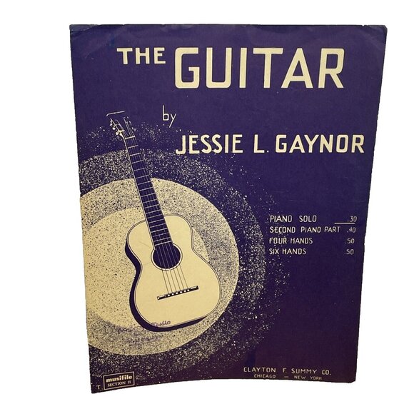 The Guitar Piano Solo Sheet Music Jessie Gaynor 1921 Clayton F. Summy Co. - Picture 1 of 7